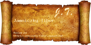 Jamniczky Tibor névjegykártya